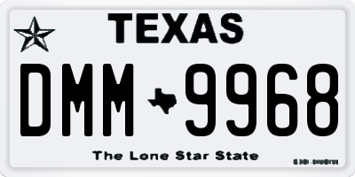 TX license plate DMM9968