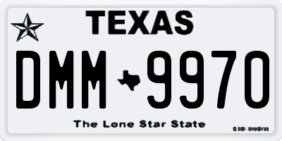 TX license plate DMM9970