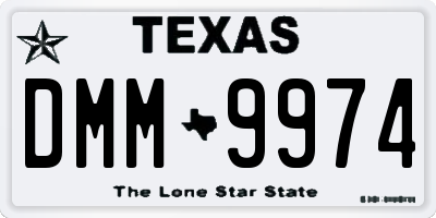 TX license plate DMM9974