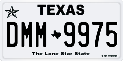 TX license plate DMM9975