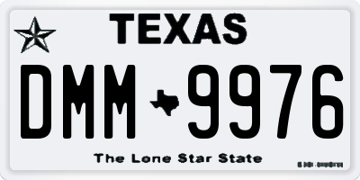 TX license plate DMM9976