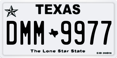 TX license plate DMM9977