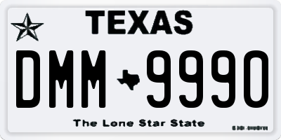 TX license plate DMM9990