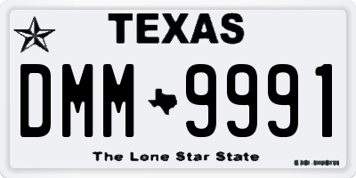 TX license plate DMM9991