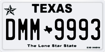 TX license plate DMM9993