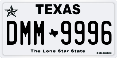 TX license plate DMM9996