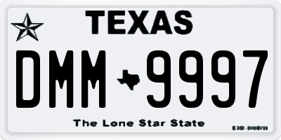 TX license plate DMM9997