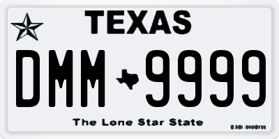 TX license plate DMM9999