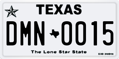TX license plate DMN0015
