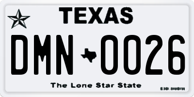 TX license plate DMN0026