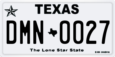 TX license plate DMN0027