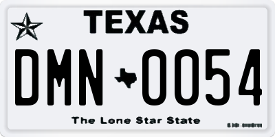TX license plate DMN0054