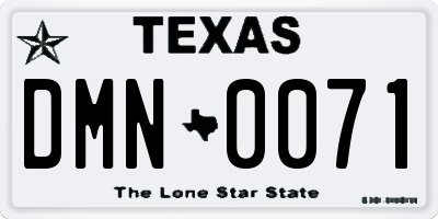 TX license plate DMN0071