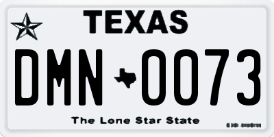 TX license plate DMN0073