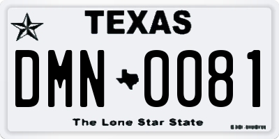 TX license plate DMN0081