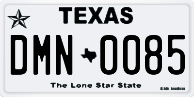 TX license plate DMN0085
