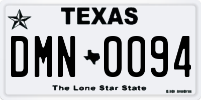 TX license plate DMN0094