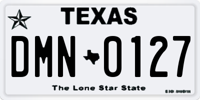 TX license plate DMN0127