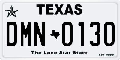 TX license plate DMN0130