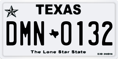 TX license plate DMN0132