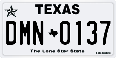 TX license plate DMN0137