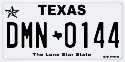 TX license plate DMN0144