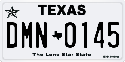 TX license plate DMN0145