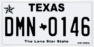 TX license plate DMN0146