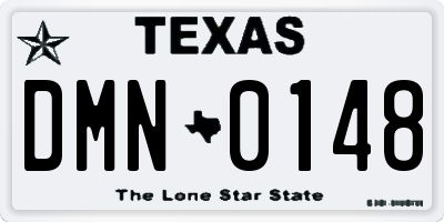 TX license plate DMN0148