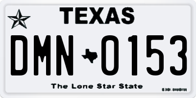 TX license plate DMN0153