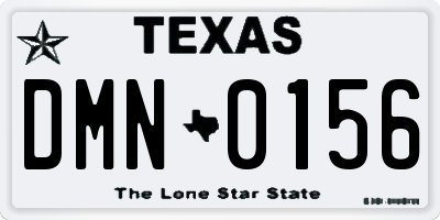 TX license plate DMN0156