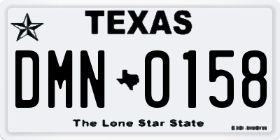 TX license plate DMN0158