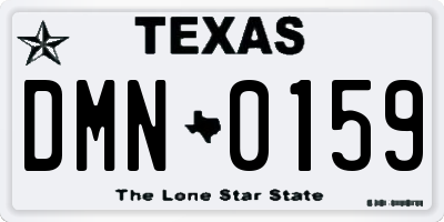 TX license plate DMN0159