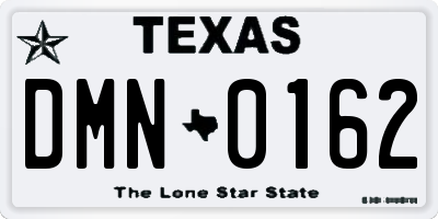 TX license plate DMN0162