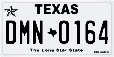 TX license plate DMN0164