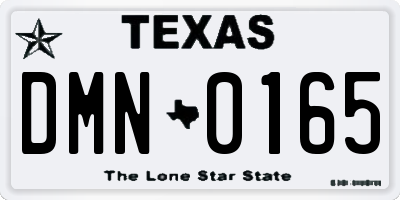 TX license plate DMN0165