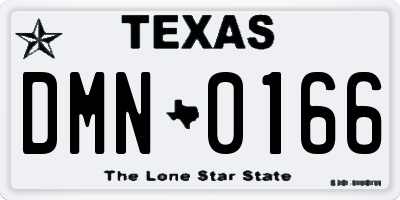 TX license plate DMN0166