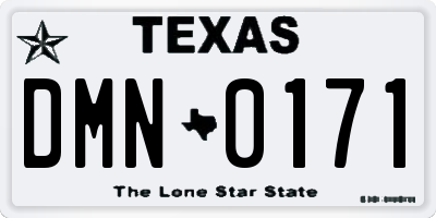 TX license plate DMN0171