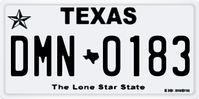 TX license plate DMN0183