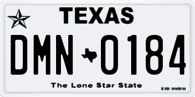 TX license plate DMN0184
