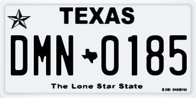 TX license plate DMN0185