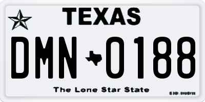 TX license plate DMN0188