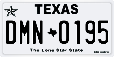 TX license plate DMN0195