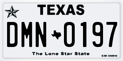 TX license plate DMN0197