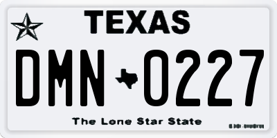 TX license plate DMN0227