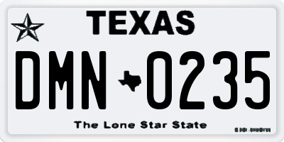 TX license plate DMN0235