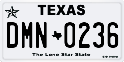 TX license plate DMN0236