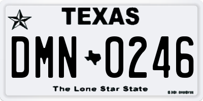 TX license plate DMN0246