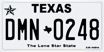 TX license plate DMN0248