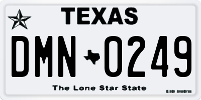 TX license plate DMN0249